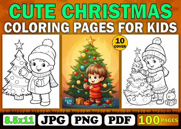 100 Cute Christmas Coloring Pages for Kids