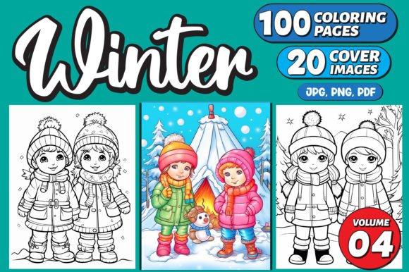 100 Winter Coloring Pages for Kids Vol-4: A Practical Resource for Creators and Educators