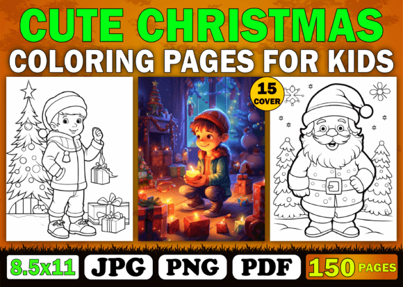 150 Cute Christmas Coloring Pages Book: A Practical Tool for Parents, Teachers, and Creators