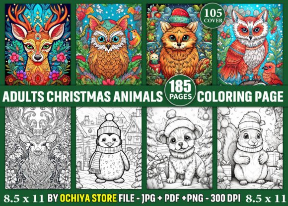 185 Christmas Animals Coloring Pages for Creative Holiday Fun