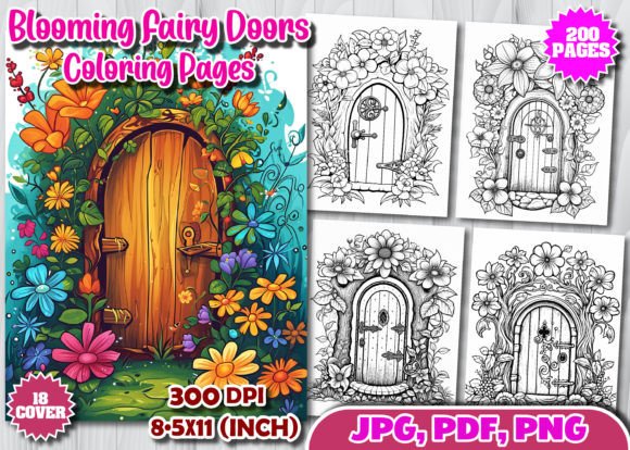 200 Blooming Fairy Doors Coloring Pages