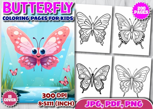 200 Butterfly Coloring Pages for KIds