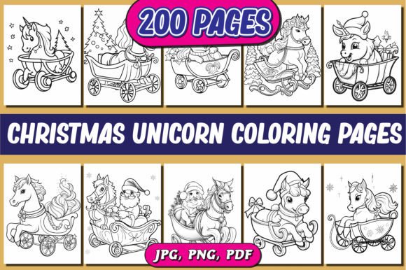 200 Christmas Unicorn Coloring Pages for Creative Fun