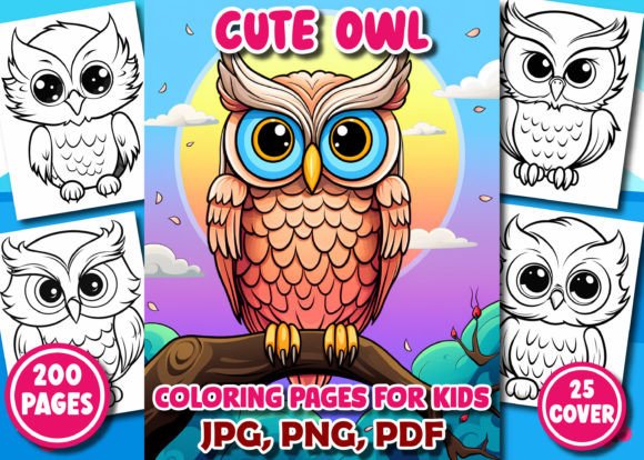 200 Cute Owl Coloring Pages for Kids: A Creative Resource for Young Artists