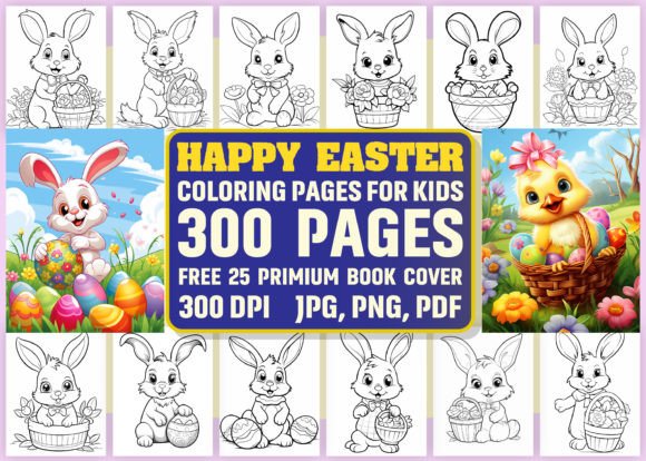 300 Happy Easter Coloring Pages for Kids: A Perfect Resource for Creative Fun