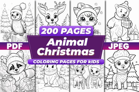 Animal Christmas: A World of Festive Coloring Fun for Kids