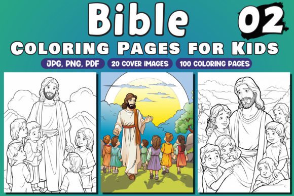 Bible Coloring Pages for Kids Vol - 02: A Complete Resource for Faith-Based Publishing and Creative Projects