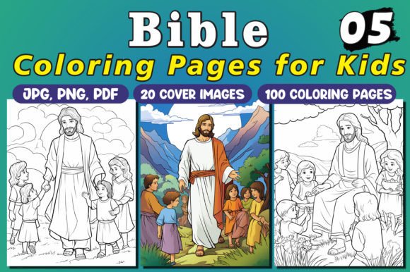 Bible Coloring Pages for Kids Vol - 05: A Practical Tool for Faith-Based Creative Projects