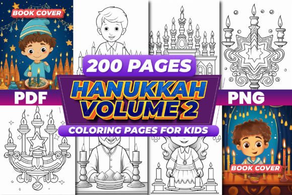 Celebrate the Festival of Lights with Hanukkah Coloring Pages for Kids Vol 2 – A Complete Creative Activity Set
