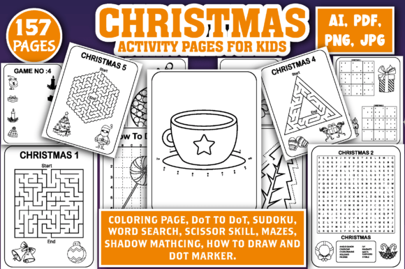 Christmas Activity Page for Kids Vol -10: Your Complete KDP-Ready Holiday Activity Book Interior