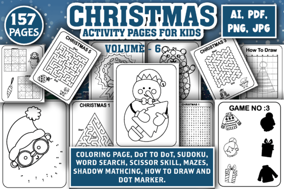 Christmas Activity Page for Kids Vol – 6: A Complete Creative Resource