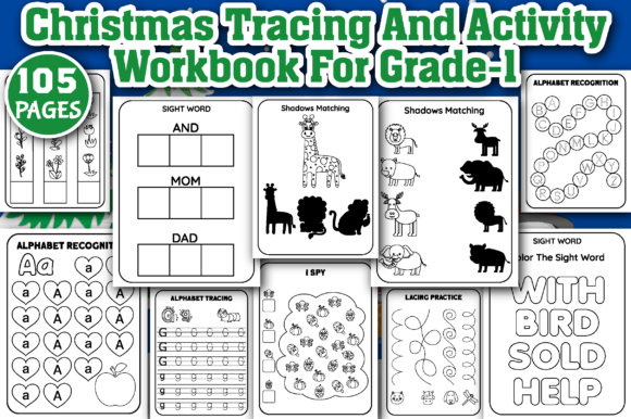 Christmas Tracing and Activity Workbook for Grade 1: A Practical Review for Educators and Publishers
