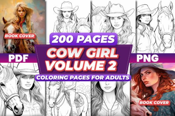 Cow Girl Coloring Pages Volume 2: A Practical Guide for Adult Colorists