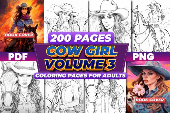 Cow Girl Coloring Pages Volume 3
