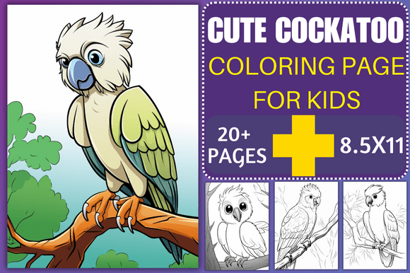 Cute Cockatoo Coloring Page for Kids