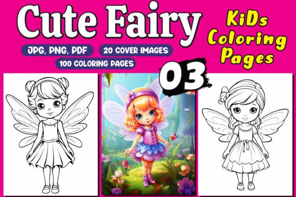 Cute Fairy Coloring Pages for Kids 03