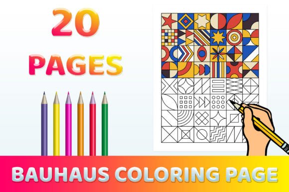 Geometric Bauhaus Coloring Pages for Creative Minds