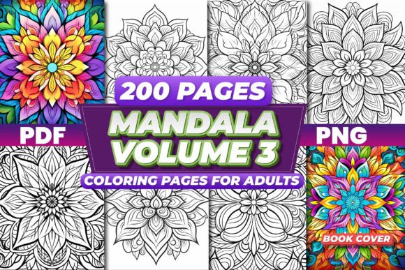 Mandala Coloring Pages for Adults Vol 3 Design Library