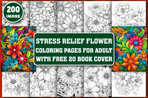 Stress Relief Flower Coloring Pages for Adults