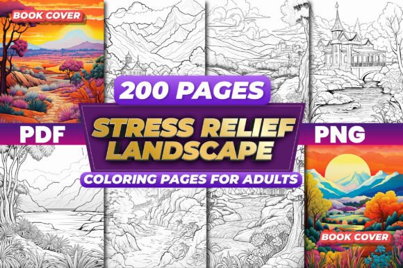 Stress Relief Landscape Coloring Pages: A Creative Escape for Modern Adults