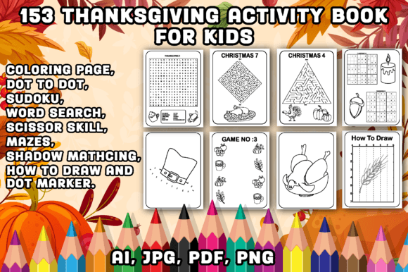 Thanksgiving Activity Pages for Kids V-1: A Strategic Resource for Publishers, Educators, and Creators