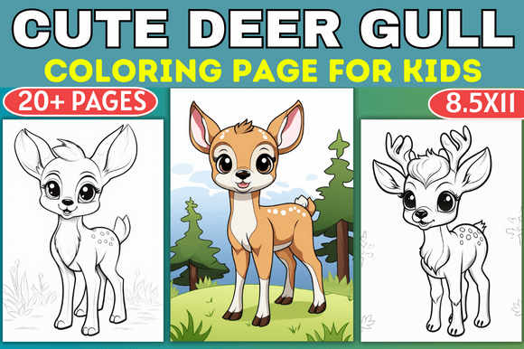 Unlock Creativity with the Cute Deer Gull Coloring Page for Kids