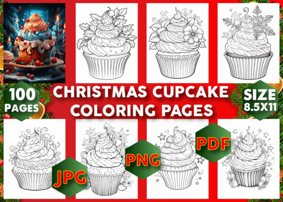 Unwrap 100 Christmas Cupcake Coloring Pages for a Holiday Creative Boost